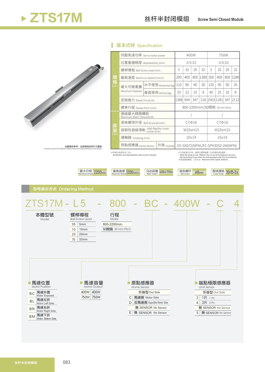 丝杆半封闭模组